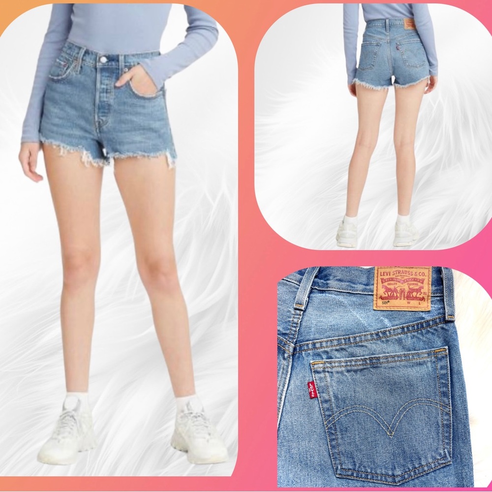 🌸LEVIS 501 HIGH RISE blue denim short size 25 for Women’s